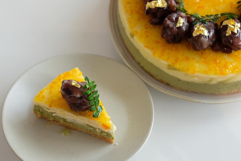 抹茶紅豆日和重乳酪<br />整模/切片